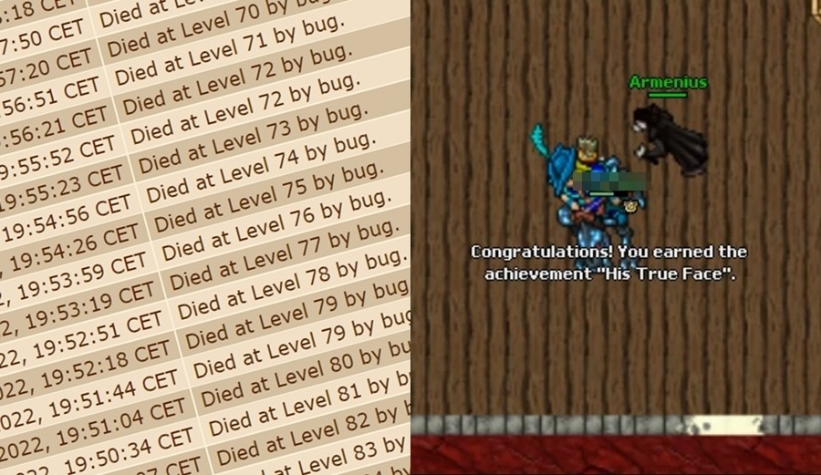 Tibia – uśmiercił swoją postać 300 razy z rzędu, żeby zdobyć sekretne osiągnięcie