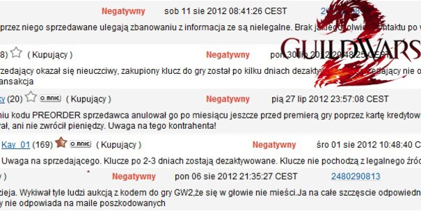 I tak to jest kupować klucze do Guild Wars 2 na Allegro...