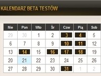 Ogłoszenie techniczne: nowość - Kalendarz Beta Testów