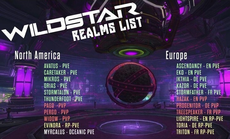 Oto oficjalna lista serwerów w WildStar