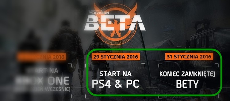 Closed Beta The Division potrwa... 2 dni