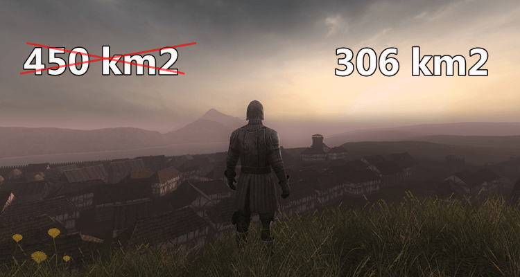Świat Life is Feudal będzie jednak mniejszy niż zapowiadano. Zamiast 450 km2 dostaniemy 306 km2