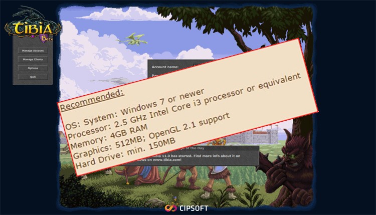 Tibia ma nowego klienta... i nowe, wyższe wymagania sprzętowe