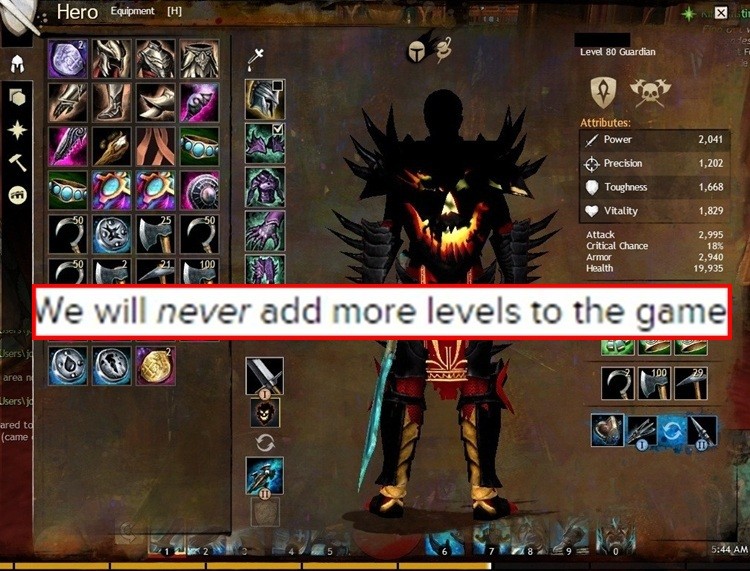 Guild Wars 2 nigdy nie zwiększy obecnego (80) level capu. Powtarzam, nigdy!