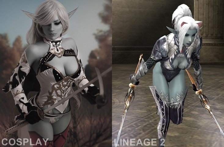 Piękniejsza strona MMORPG: Dark Elf Female z Lineage 2