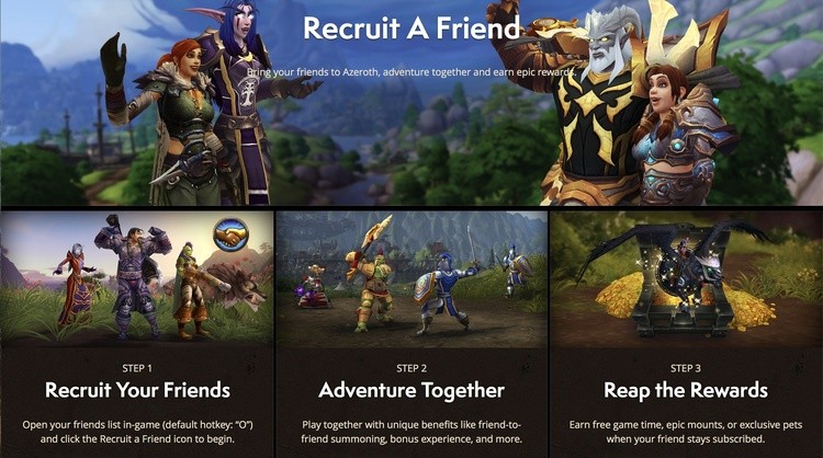 Recruit-A-Friend zniknie z World of Warcraft na czas bliżej nieokreślony